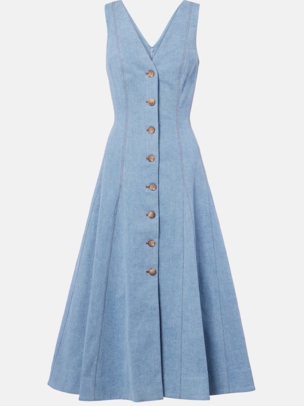 VERONICA BEARD NWT Lou pleated denim midi dress RFID tags - Picture 10 of 11